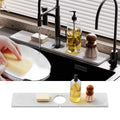 Slow Slog Quick Dry Sink Splash Guard 15.8"Instant Dry Stone Sink Tray around Faucet Faucet Mat for Kitchen Sink Diatomaceous Earth Sink Faucet Mat for Kitchen Countertop Bathroom White