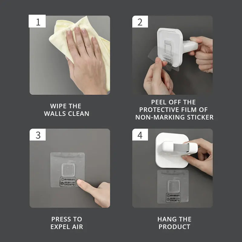 Wall Mount Self Adhesive Broom and Mop Holder (1pc)