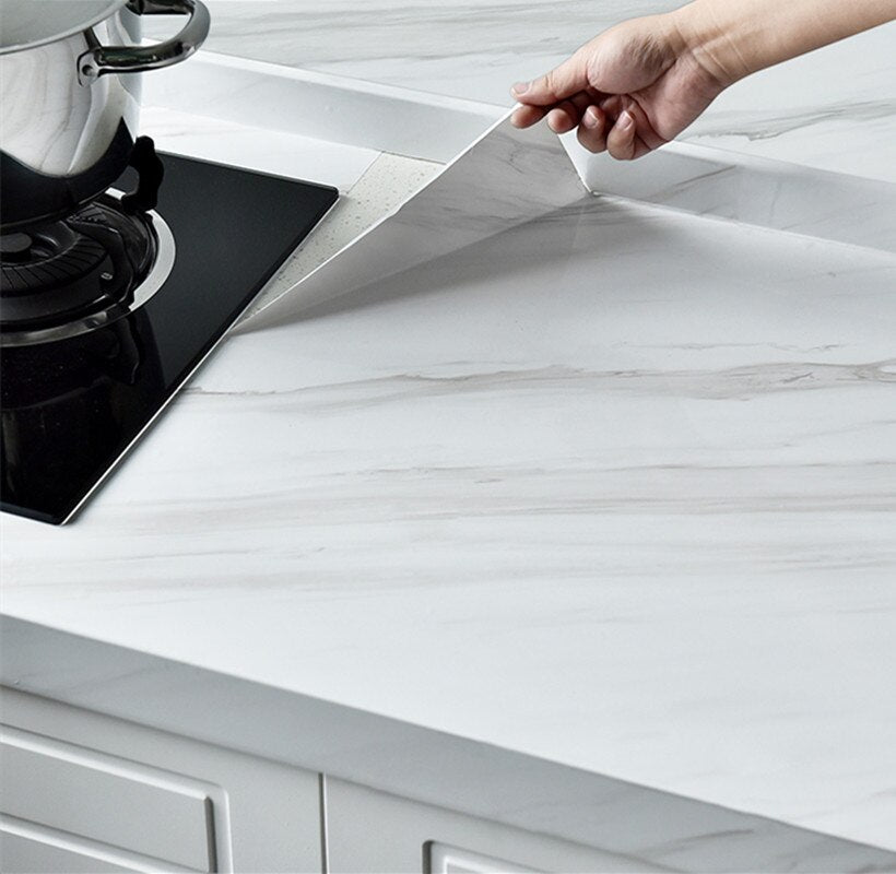 Waterproof Self-Adhesive Marble Effect Kitchen Wrap