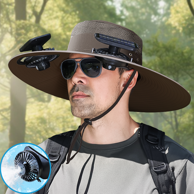 UPF50+ Solar cooling fan cap, Solar fan cap and USBcharging -Cooling sun cap, Fisherman's cap, Outdoorfishing, Outdoor leisure, Camping, Hiking, Outdoor work,Outdoor leisure